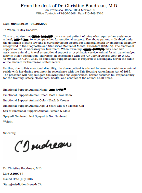Costs Associated With Emotional Support Animal (ESA) Letters
